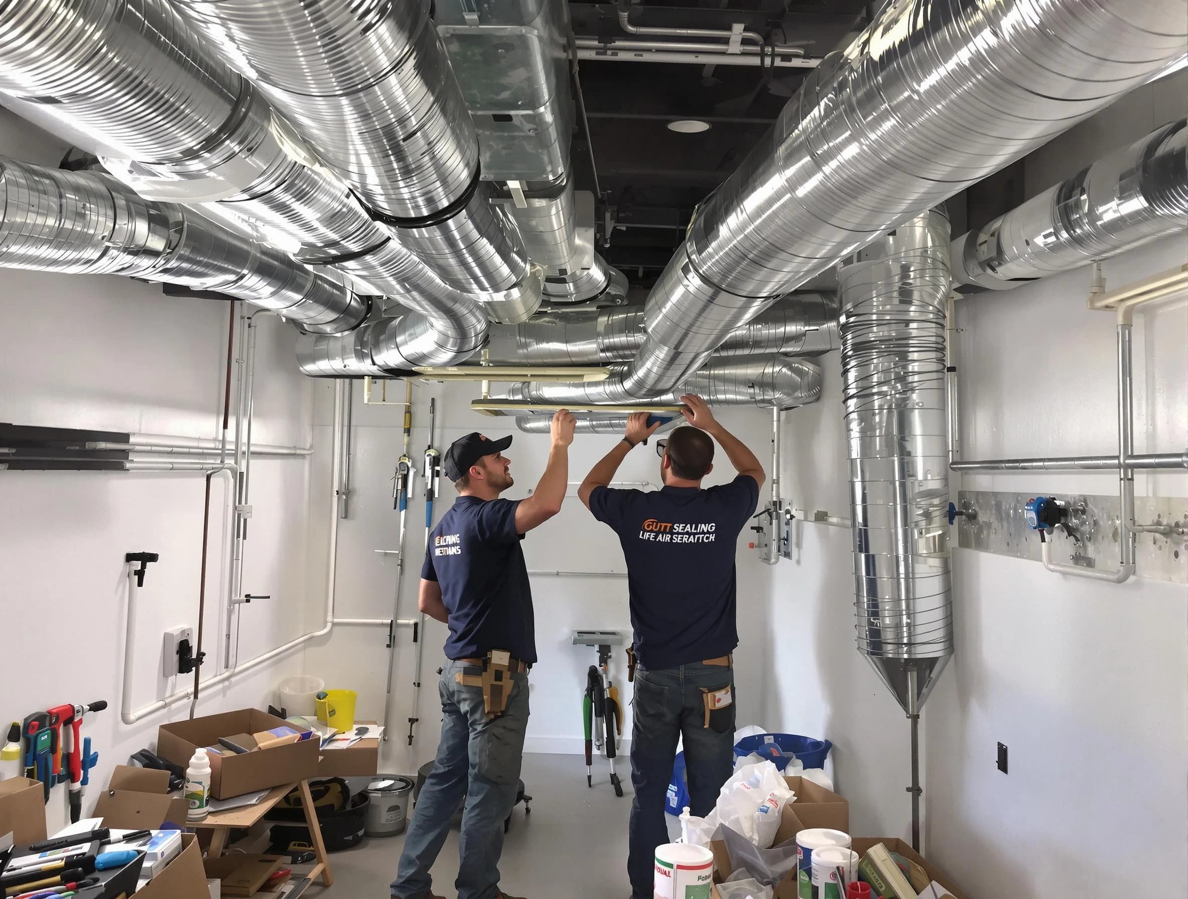 Senoia Air Duct Cleaning technician applying professional duct sealing solutions in Senoia