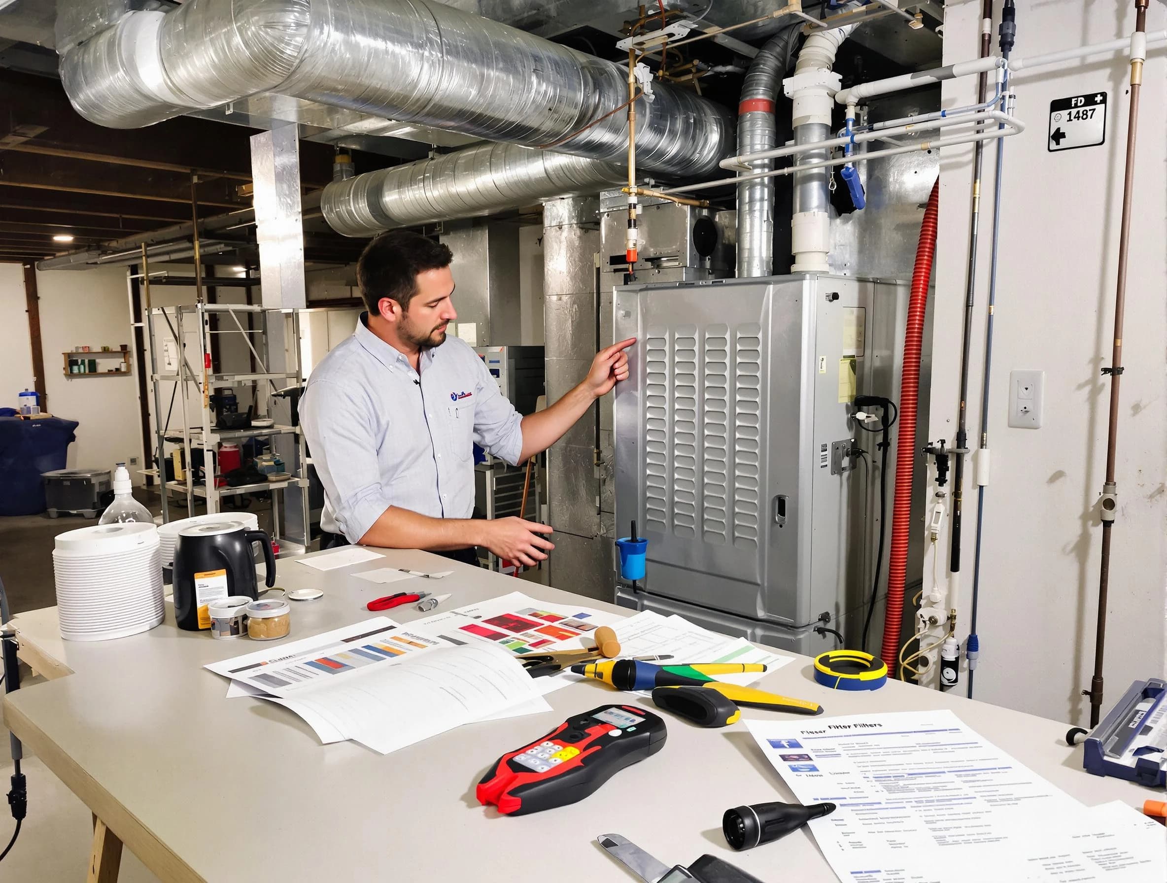 Senoia Air Duct Cleaning inspector conducting detailed filter system evaluation using professional diagnostic tools in Senoia