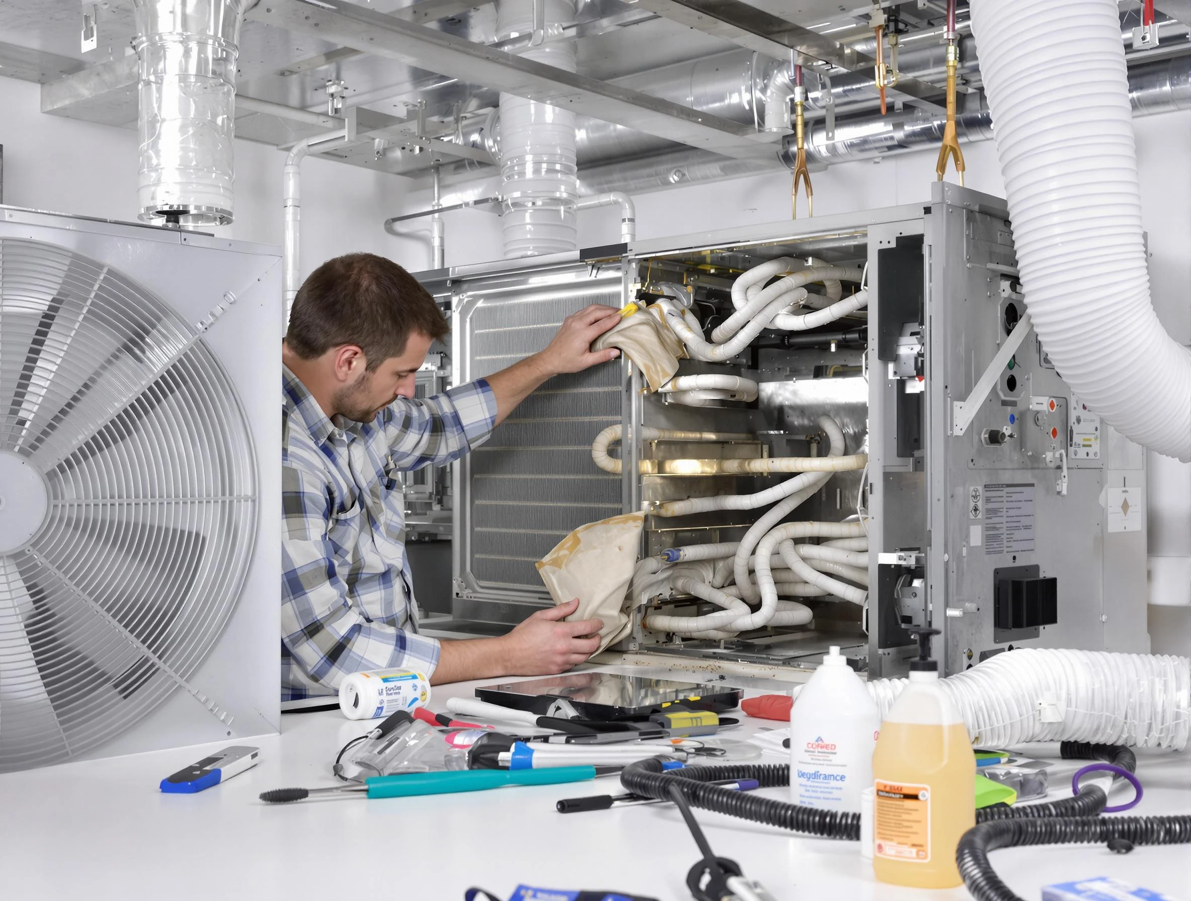 Senoia Air Duct Cleaning specialist performing precision AC coil cleaning in Senoia