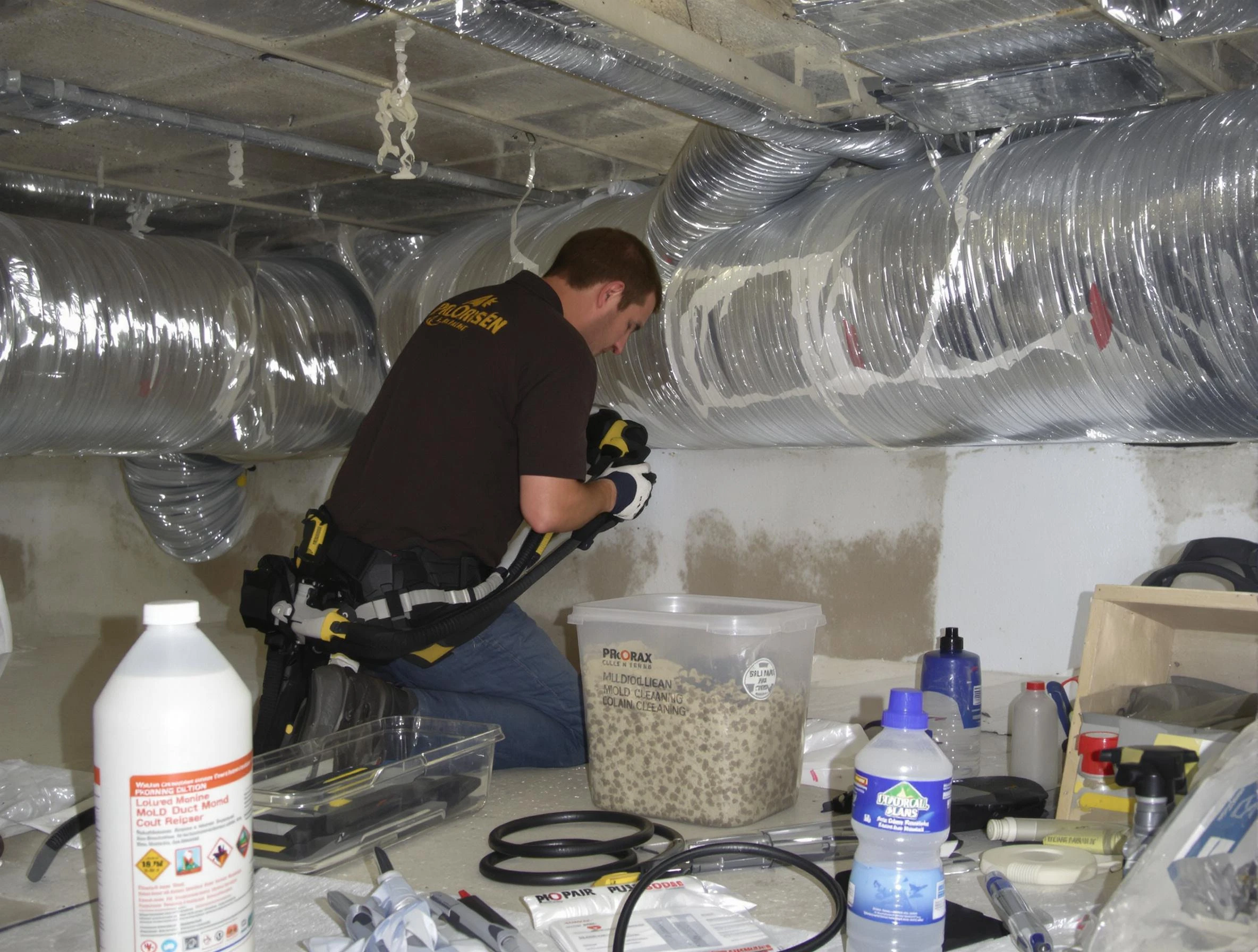 Senoia Air Duct Cleaning specialist performing professional mold removal from air ducts in Senoia