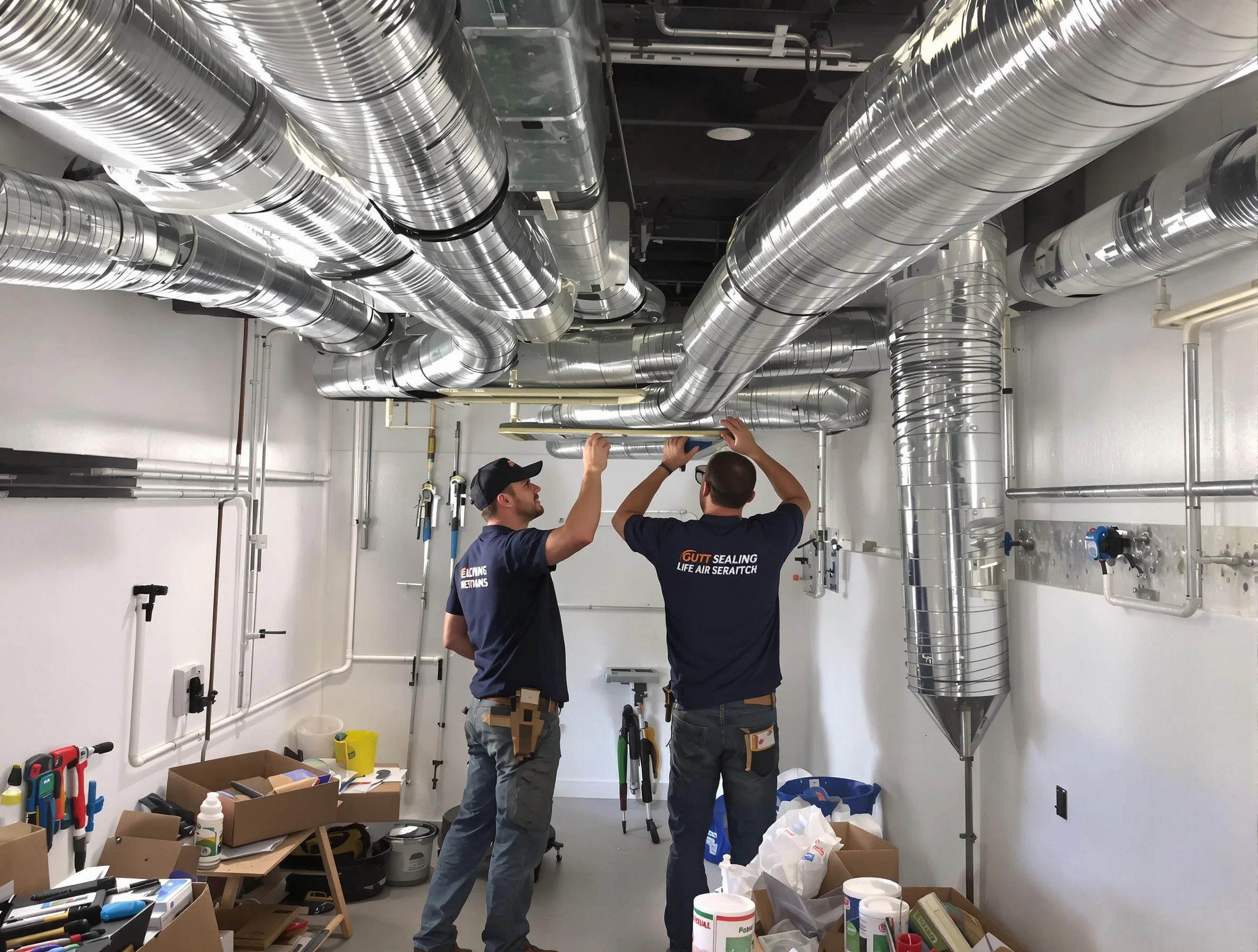 Senoia Air Duct Cleaning technician applying professional duct sealing solutions in Senoia